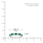 White gold stylish may birthstone green agate rhythm ring with diamonds scale image
