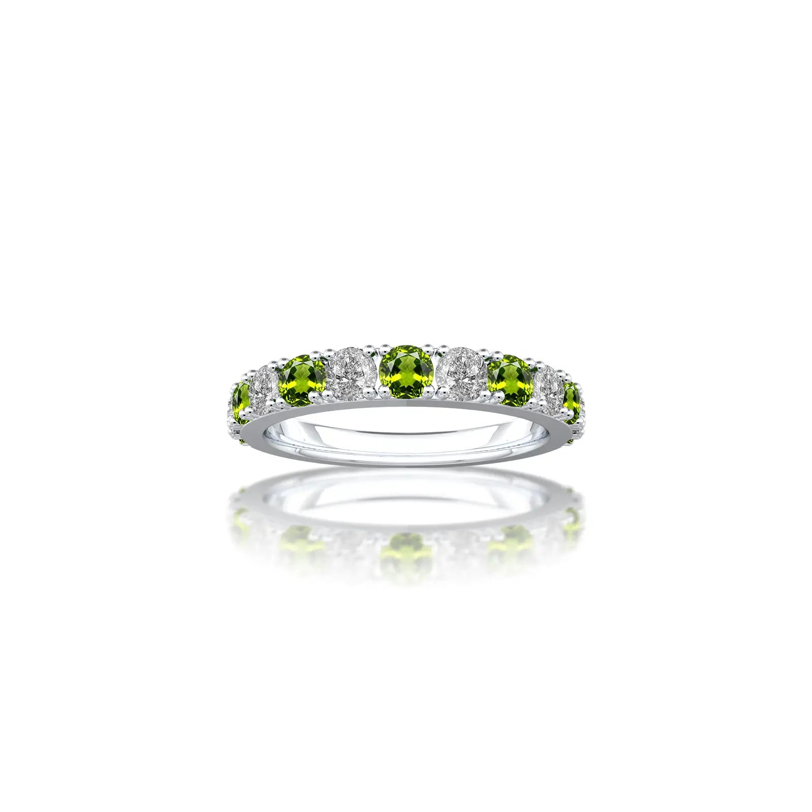 August Birthstone Peridot Rhythm Ring With Diamonds for girls