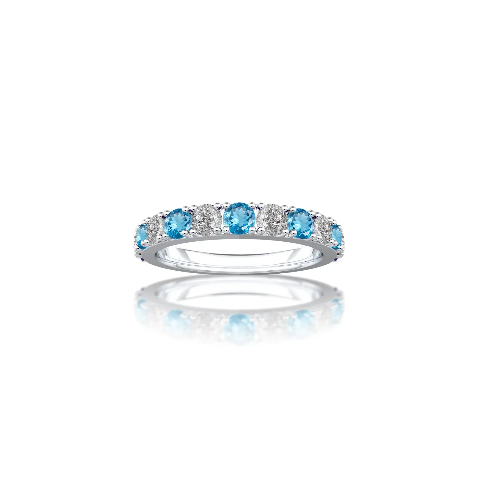 March Birthstonewhite gold ring