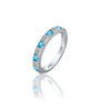 Swiss Blue Topaz Rhythm Ring With Diamonds  white ring
