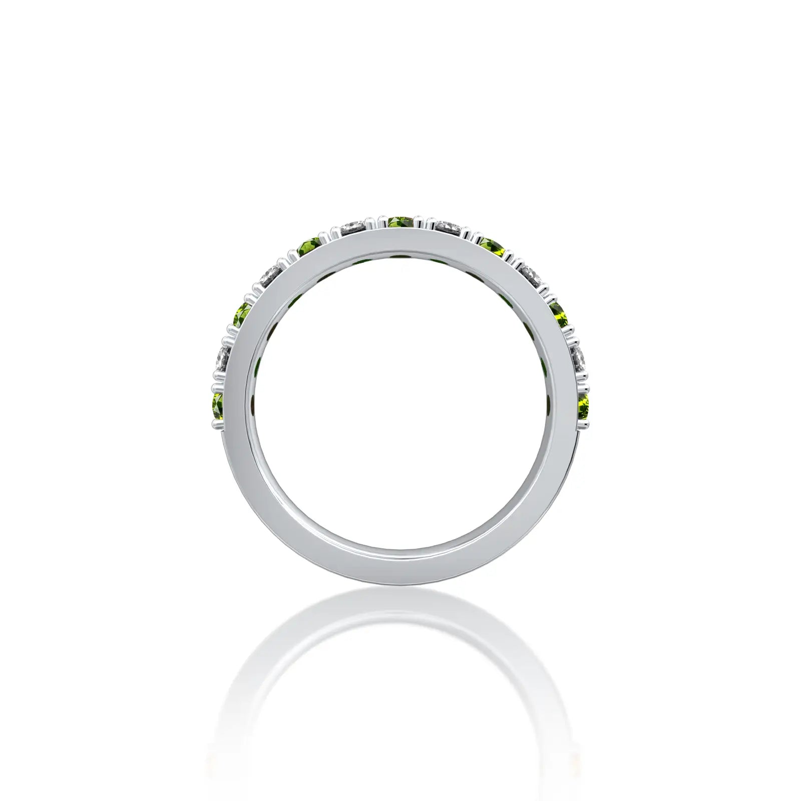 Peridot Rhythm Ring With Diamonds for women gifting 
