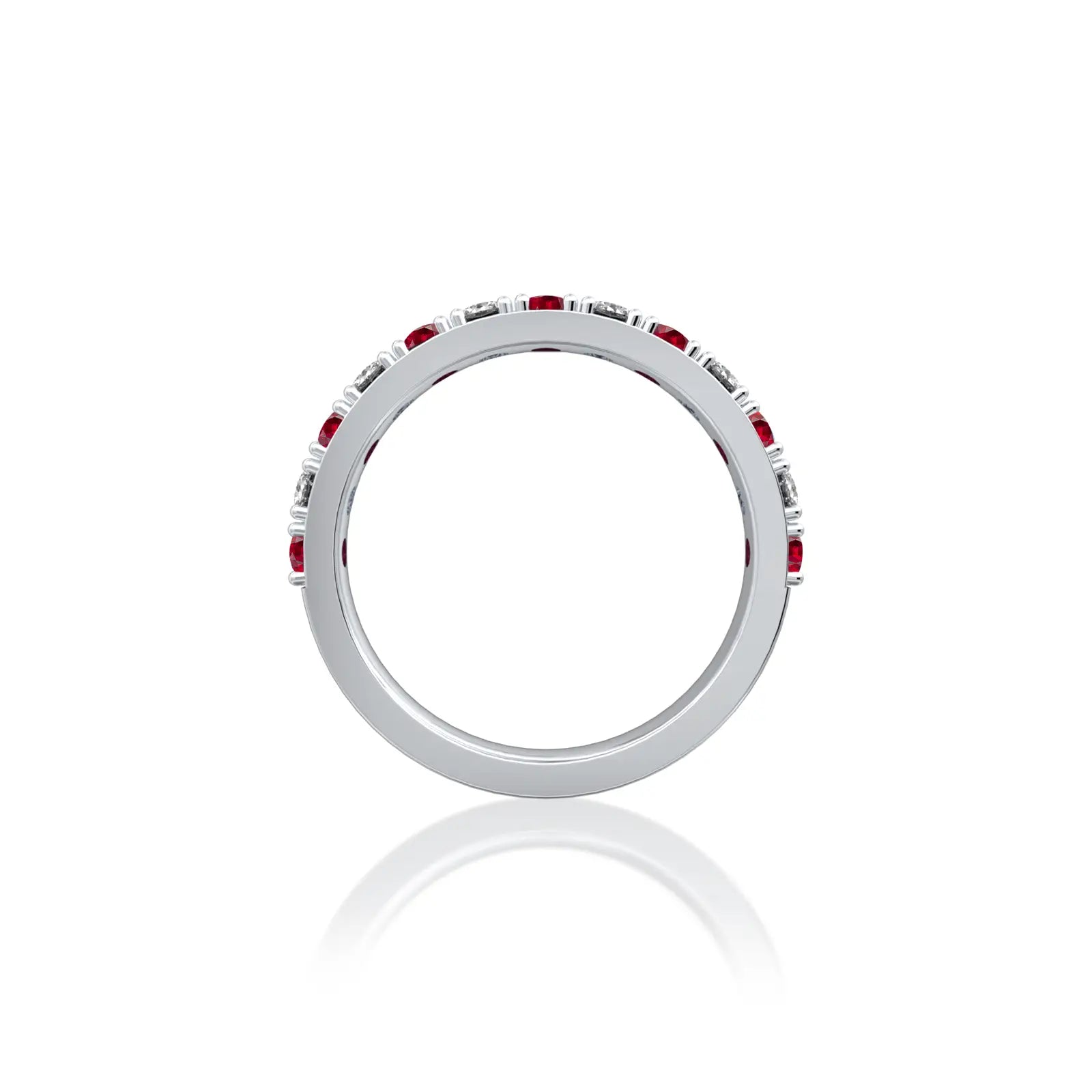 Opaque Ruby Rhythm Ring With Diamonds white gold gifting