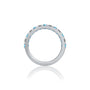 March Birthstone Swiss Blue Topaz Rhythm Ring With Diamonds white ring