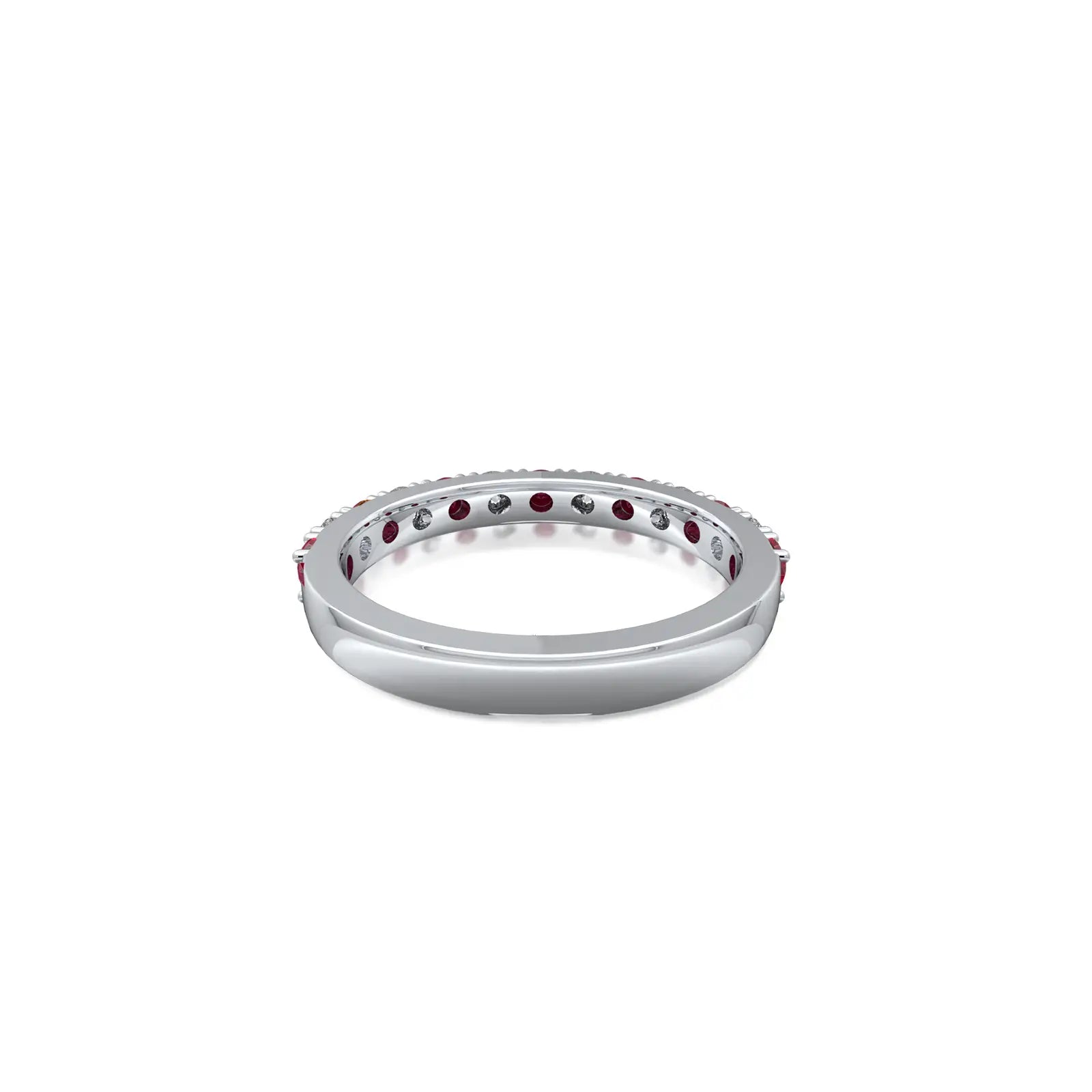 Opaque Ruby Rhythm Ring With Diamonds white gold for women