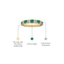 Trendy may birthstone green agate rhythm ring with diamonds descriptive image