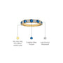 London blue topaz rhythm ring with diamonds yellow gold ring descriptive image