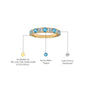 March Birthstone Swiss Blue Topaz Rhythm Ring With Diamonds yellow ring descriptive image