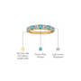 March Birthstone Swiss Blue Topaz Rhythm Ring With Diamonds yellow ring descriptive image