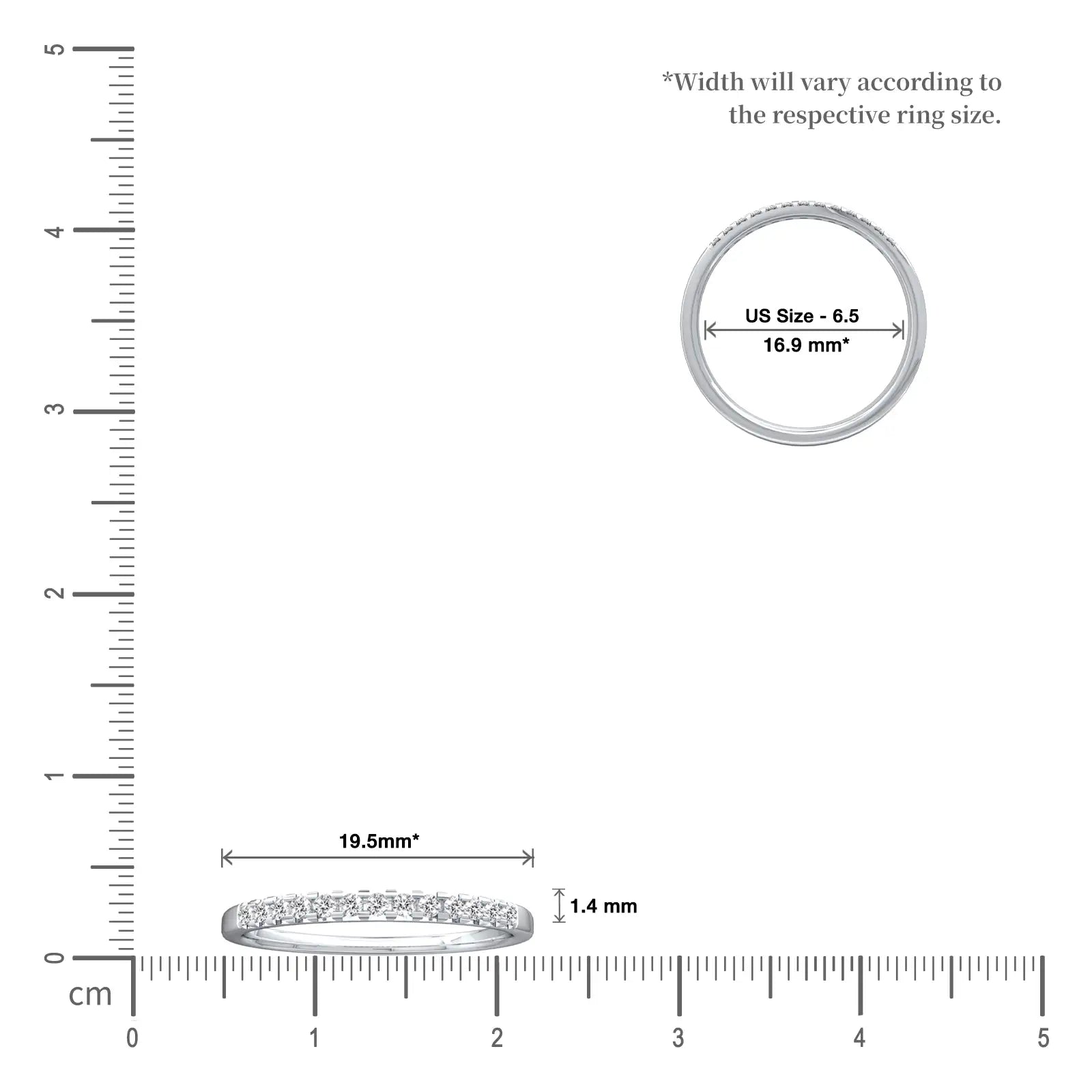 Scale image of Xing 福 Structured Eternity Band
