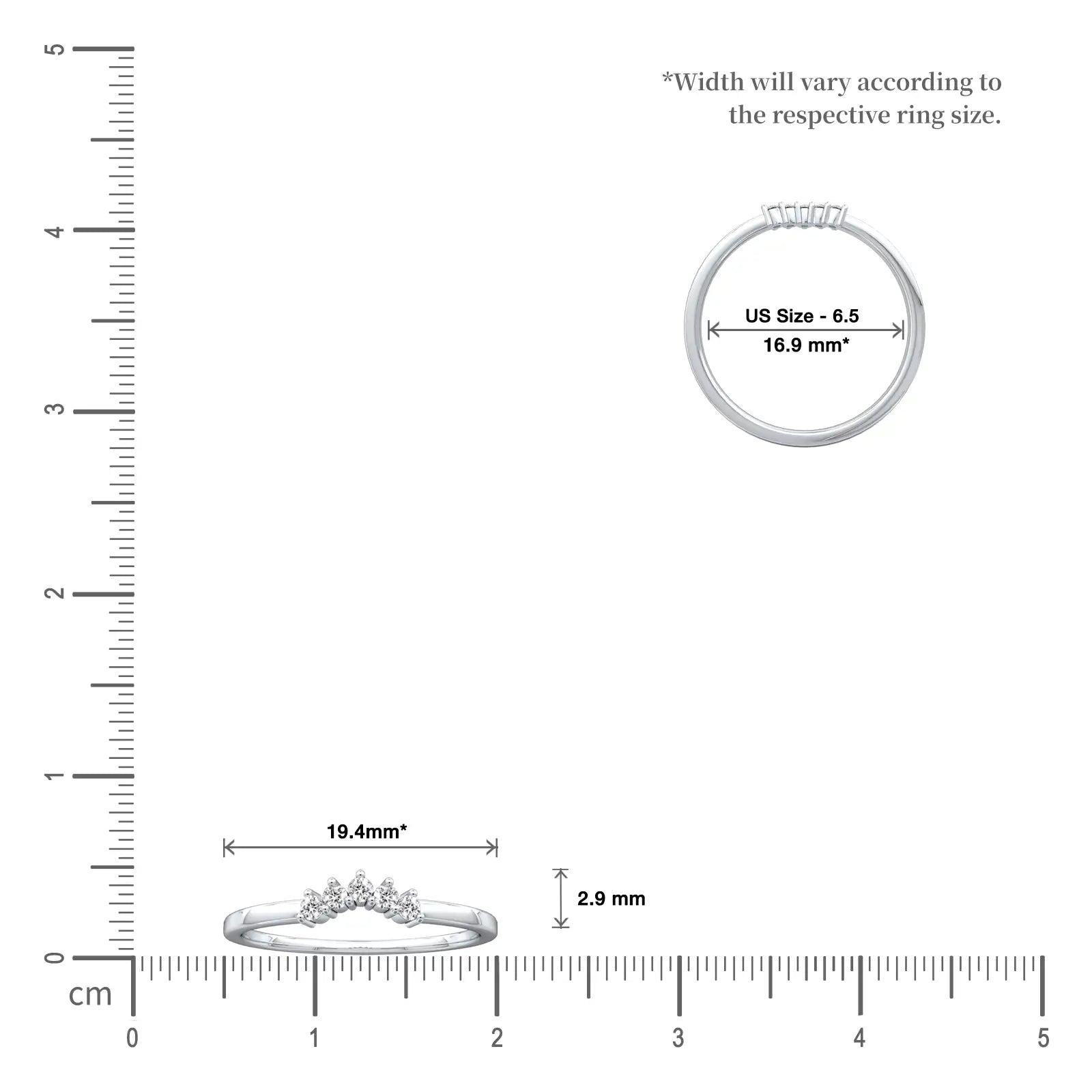 Scale image of Ai 爱 Tiara Chevron Ring
