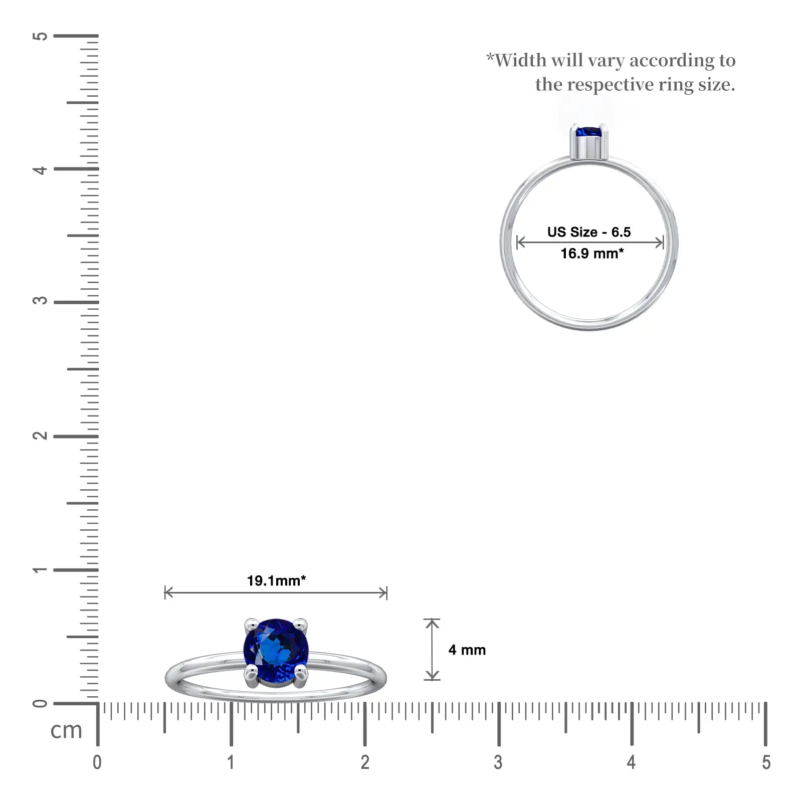 Scale image of comfortable, low-profile band ideal for daily wear.