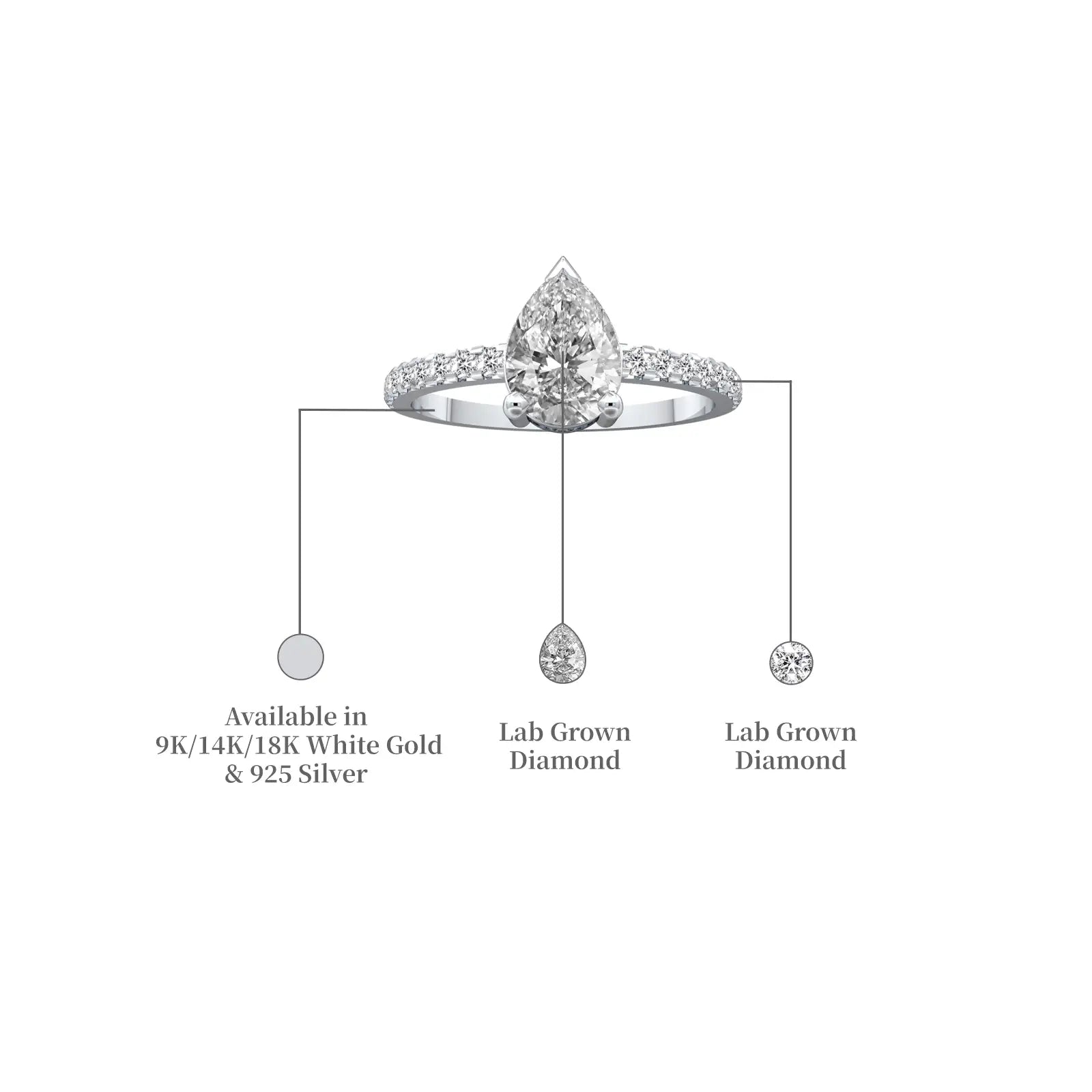 Details of Xi 禧 Pear Diamond Ring