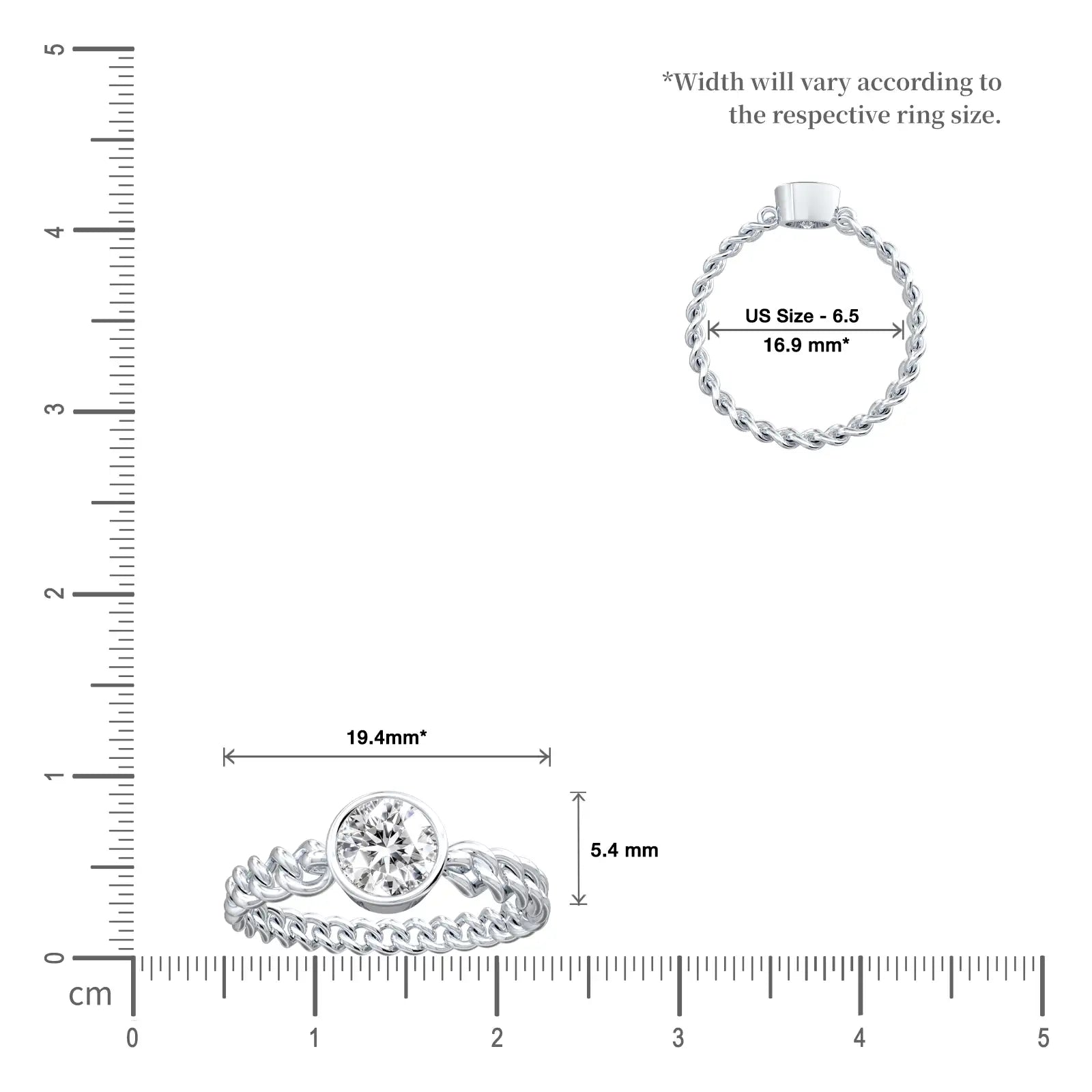 Scale image of Rong 荣 Chain Diamond Ring