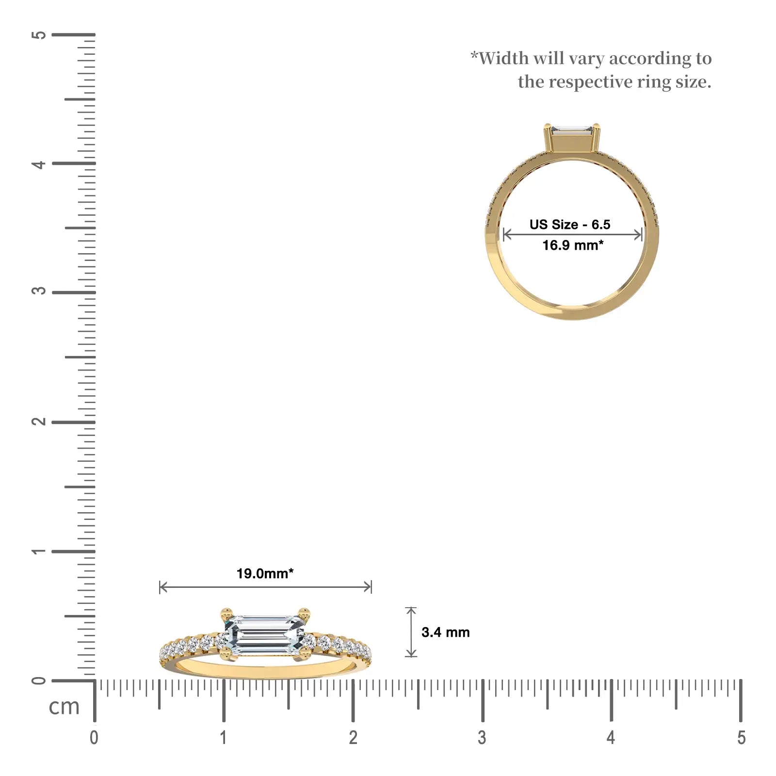 Scale image of Jing 镜 Baguette Diamond Ring
