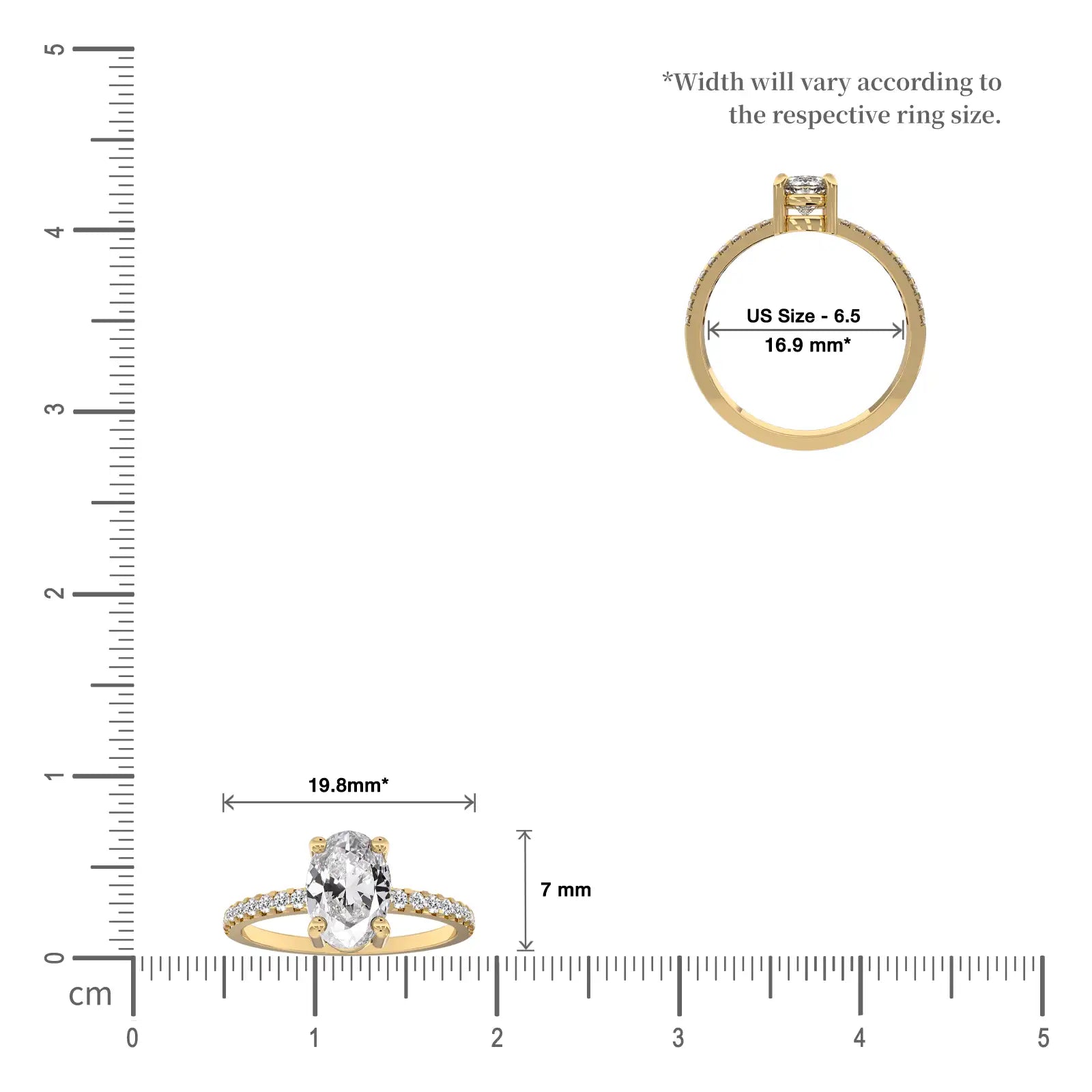 Scale image of Xi 熙 Modern Oval Diamond Ring