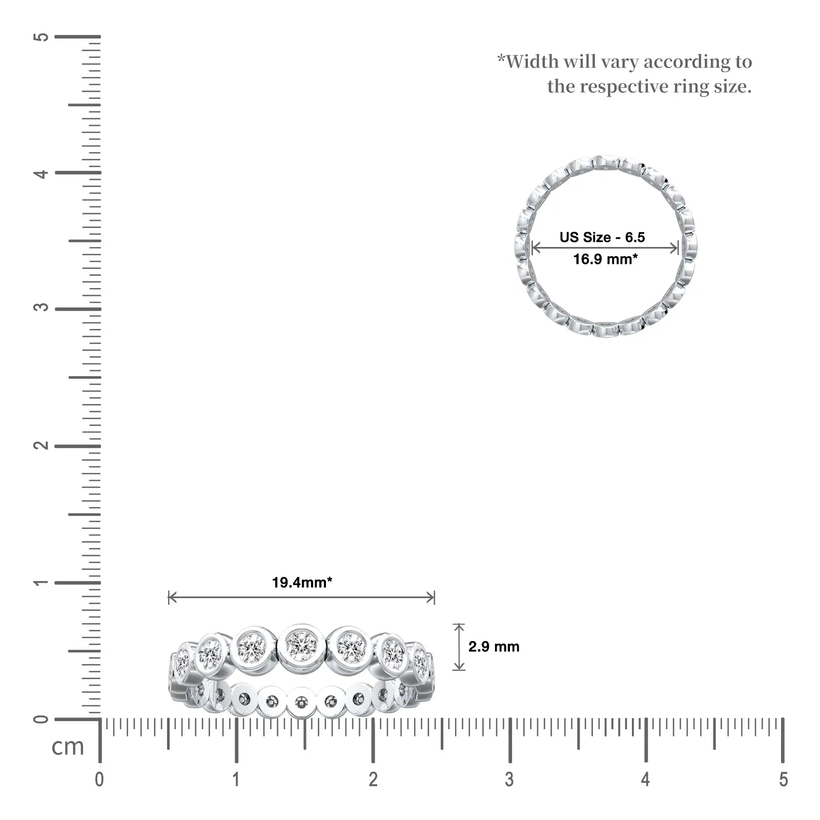 Scale image of Yuan 缘 Bezel Eternity Diamond Ring