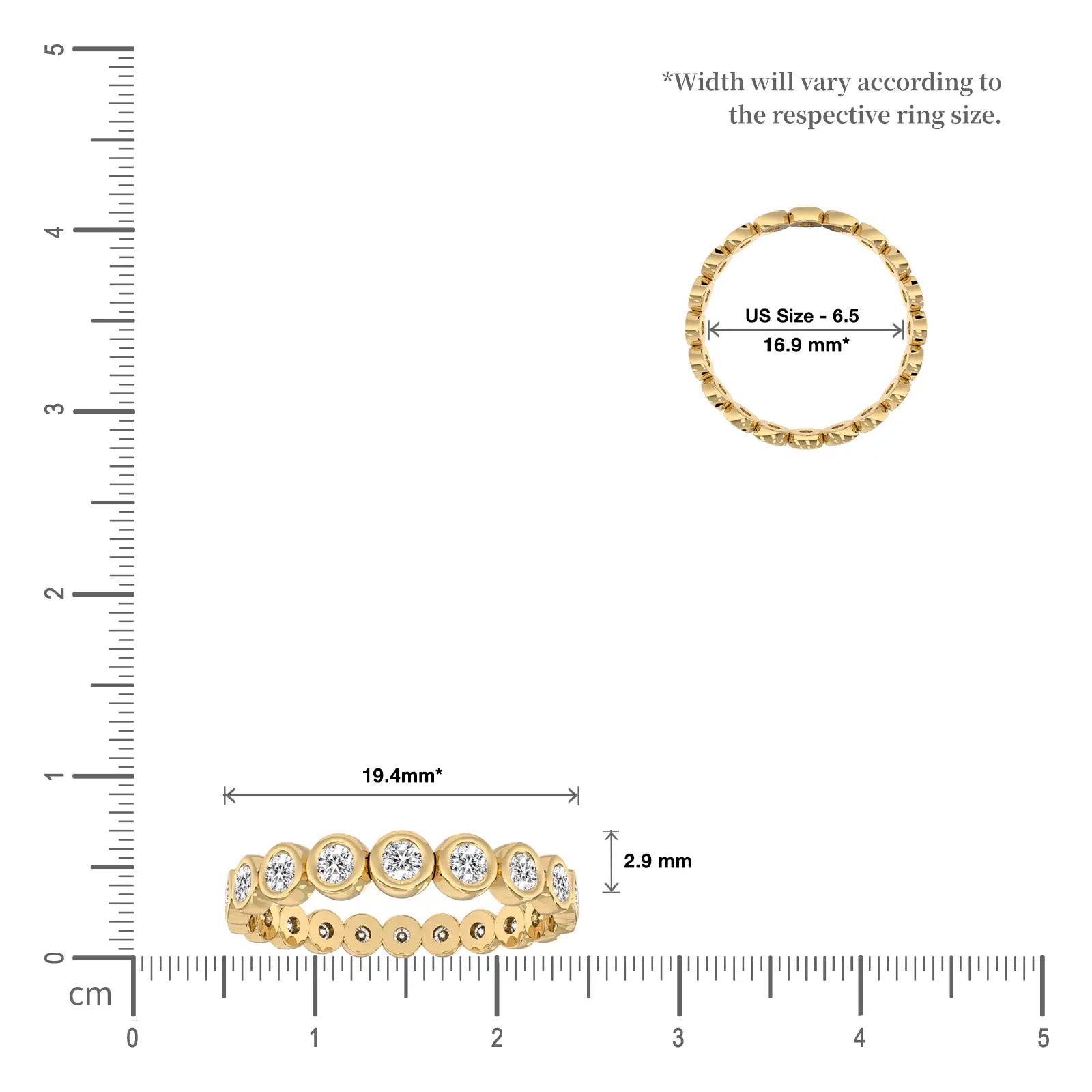 Scale image of Yuan 缘 Bezel Eternity Diamond Ring