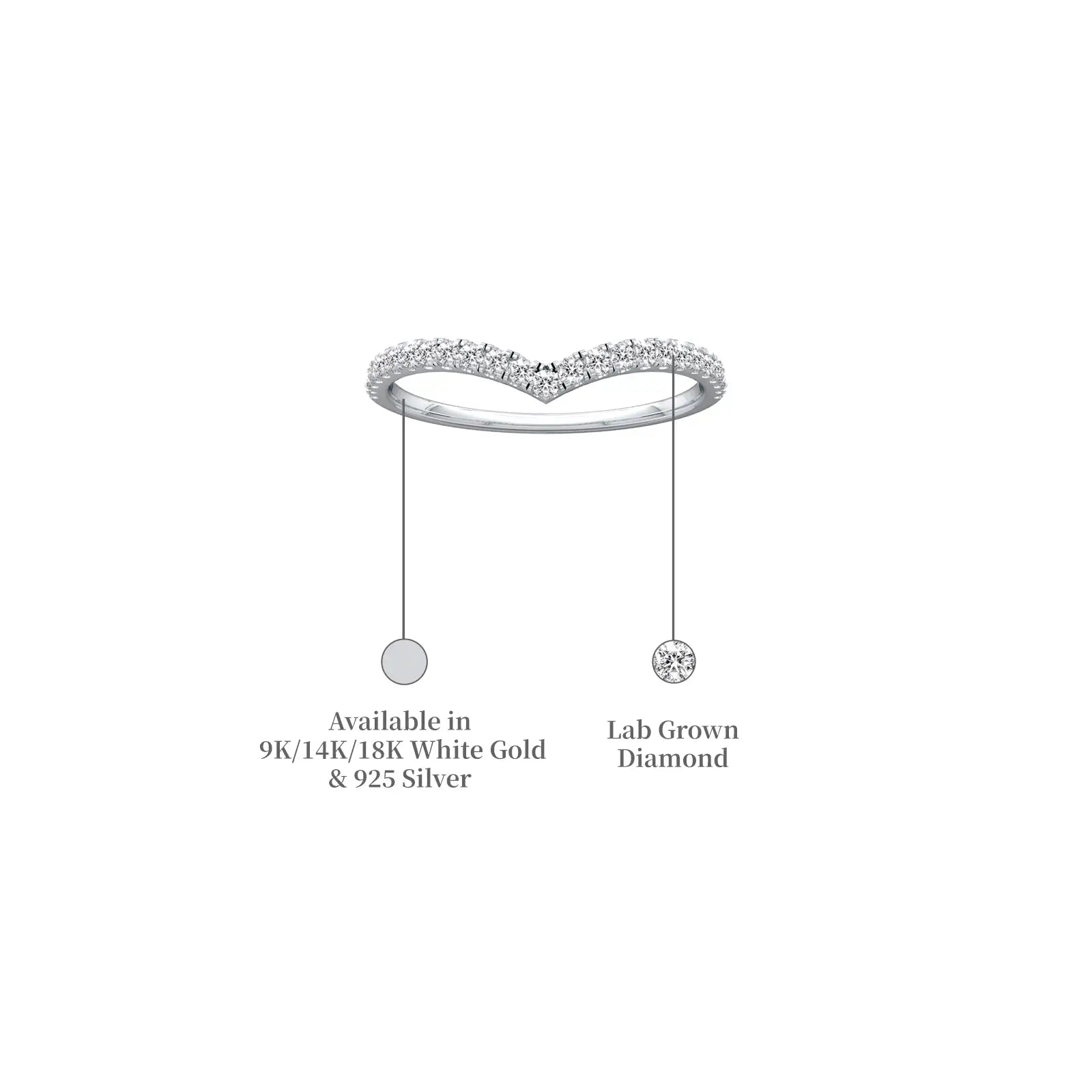 Details of Lumiere Chevron Diamond Ring