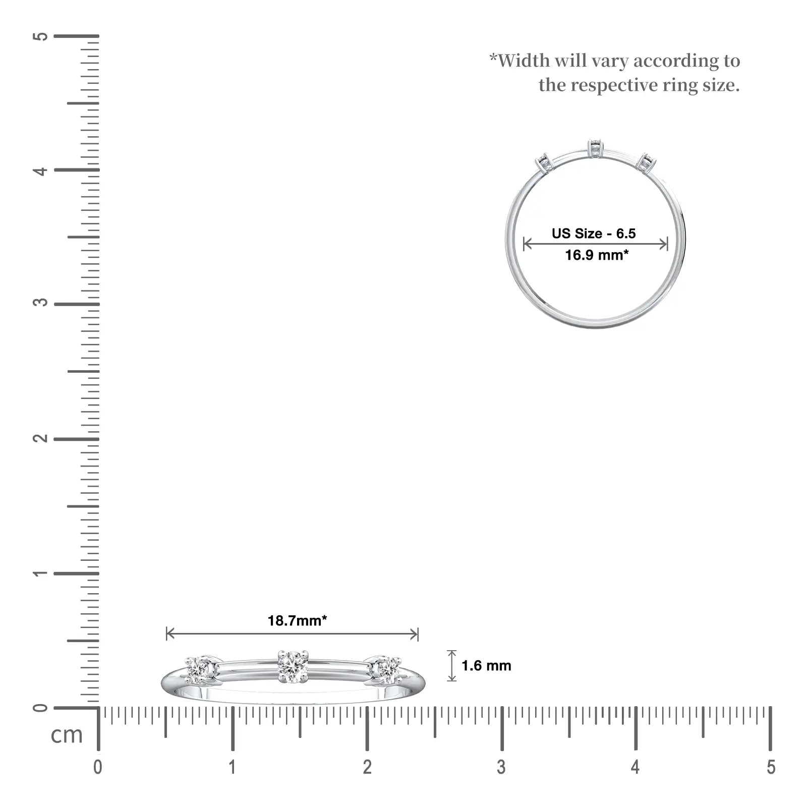 Scale image of Celeste Trio Diamond Ring