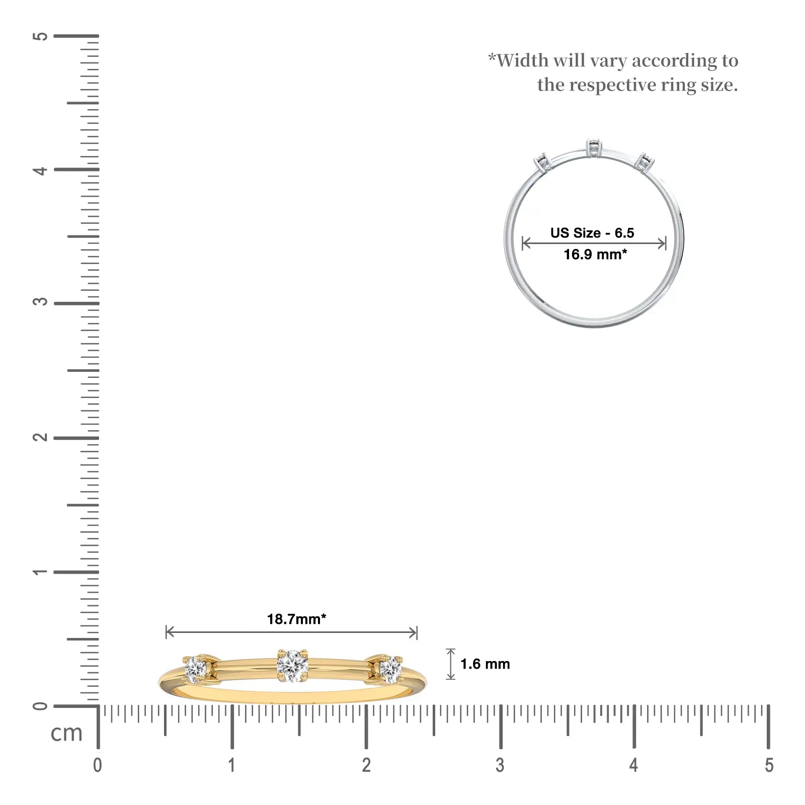 Scale image of Celeste Trio Diamond Ring