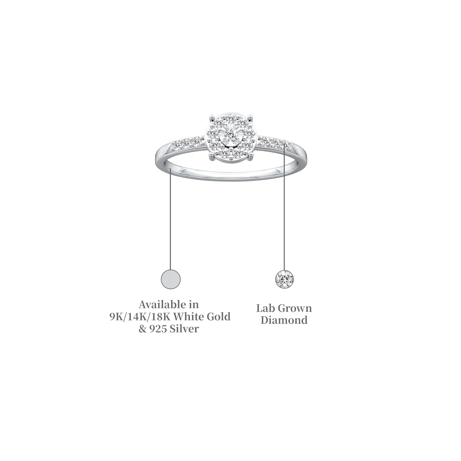 Details of Xi 禧 Halo Cluster Diamond Ring