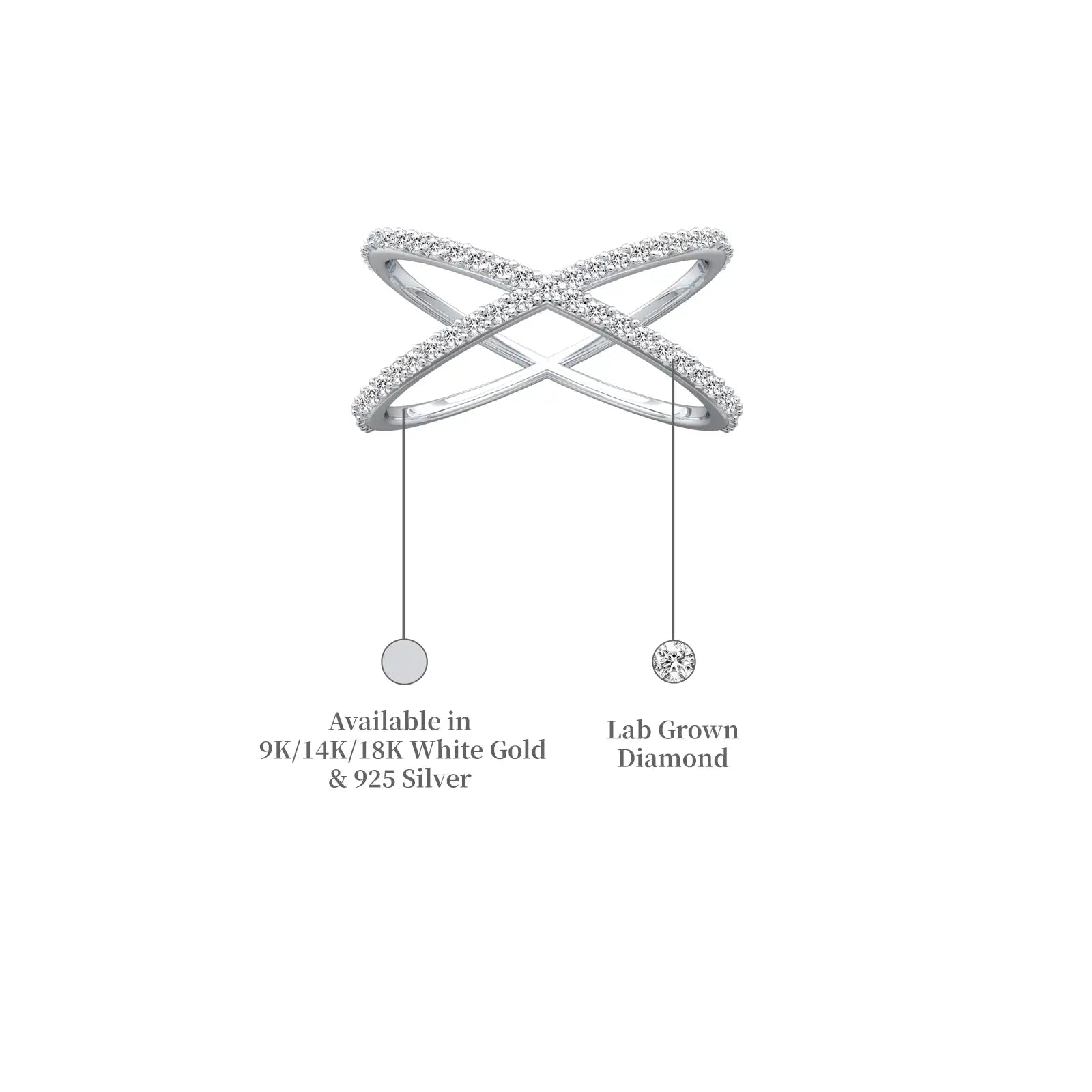 Details of Yuan 缘 Intersecting Diamond Criss-Cross Ring