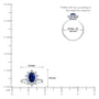 Scale image of Jing 晶 Oval Blue Sapphire Halo Ring