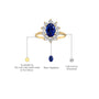 Details of Jing 晶 Oval Blue Sapphire Halo Ring