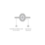 5 Ct Oval Cut Diamond Halo Pave Ring for women