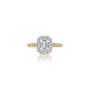 0.75 Ct Emerald Cut Diamond Halo Engagement Ring