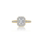 1 Ct Emerald Cut Diamond Halo Engagement Ring