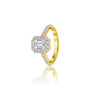 Side profile of 1 Ct Emerald Cut Diamond Halo Engagement Ring by Fortune Jewellery
