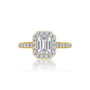 4 Ct Emerald Cut Diamond Halo Engagement Ring