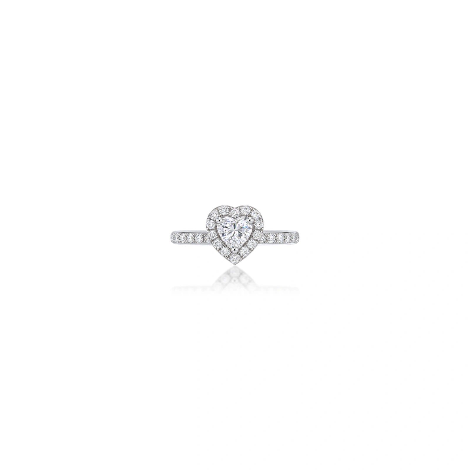 0.5 Ct Heart Cut Diamond Halo Pave Ring by Fortune Jewellery
