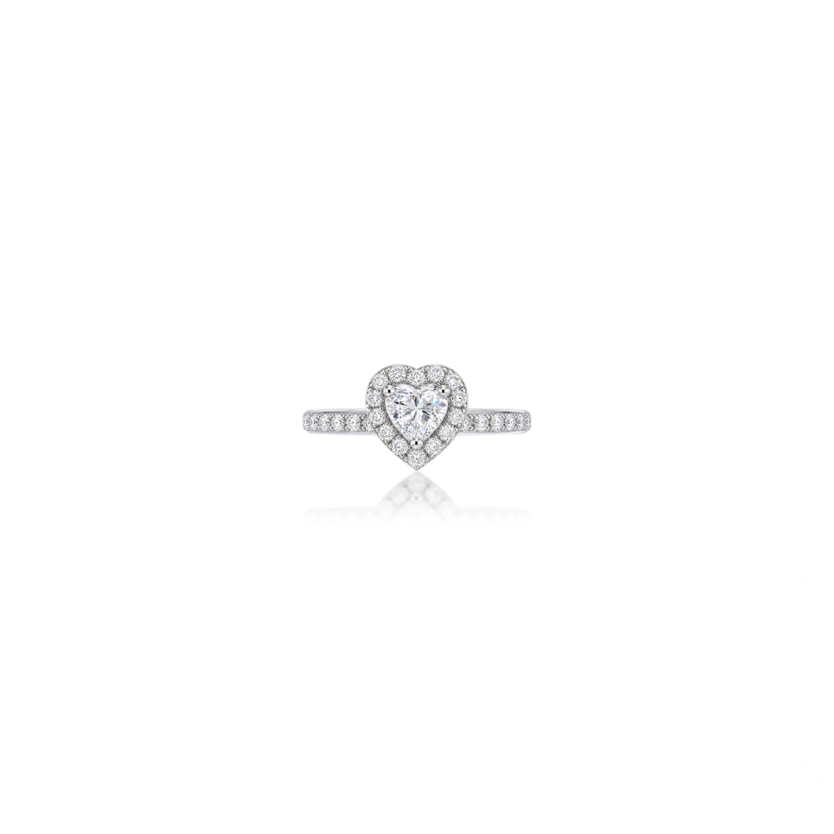 0.5 Ct Heart Cut Diamond Halo Pave Ring by Fortune Jewellery