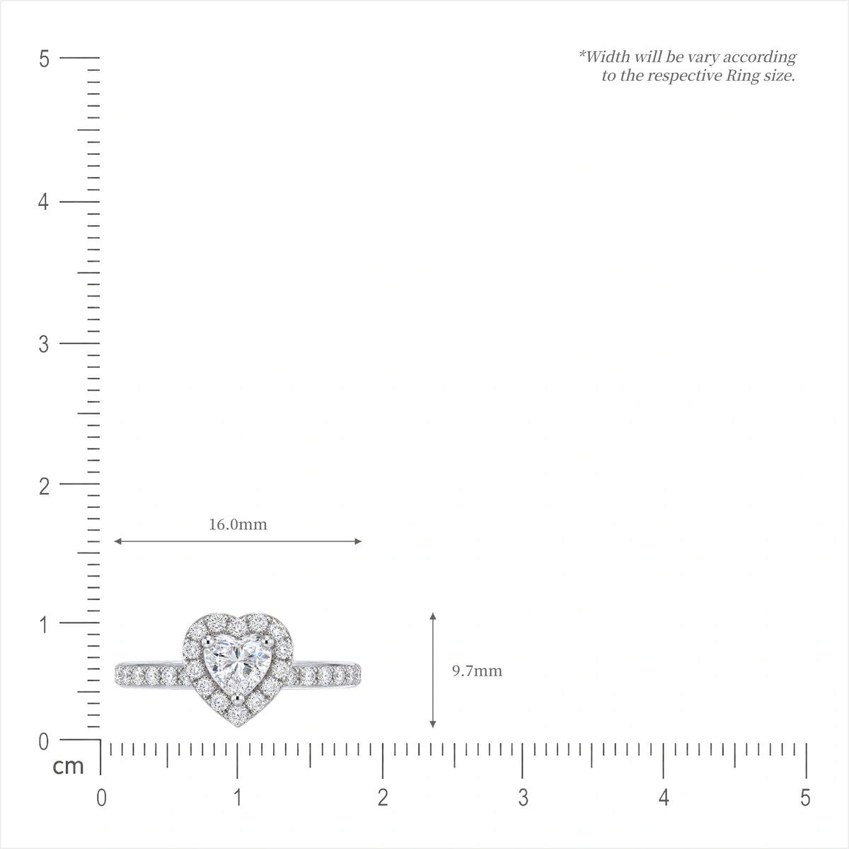 0.75 Ct Heart Cut Lab Diamond Halo Pave Engagement Ring by Fortune Jewellery