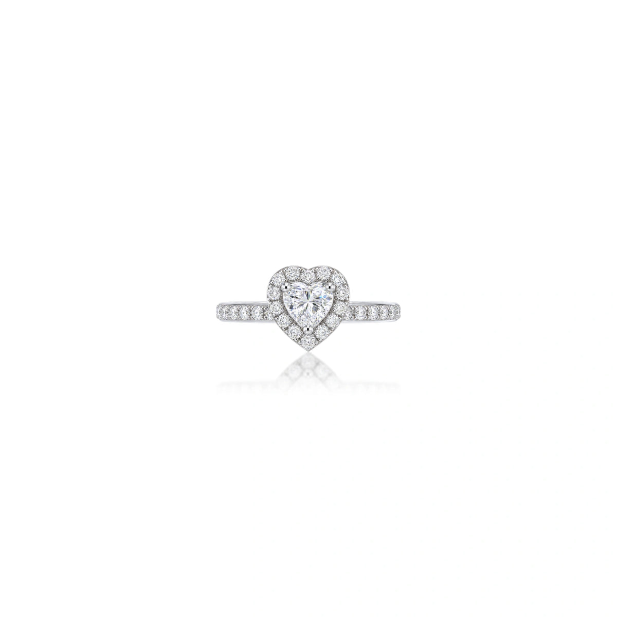 0.75 Ct Heart Cut Diamond Halo Pave Ring by Fortune Jewellery