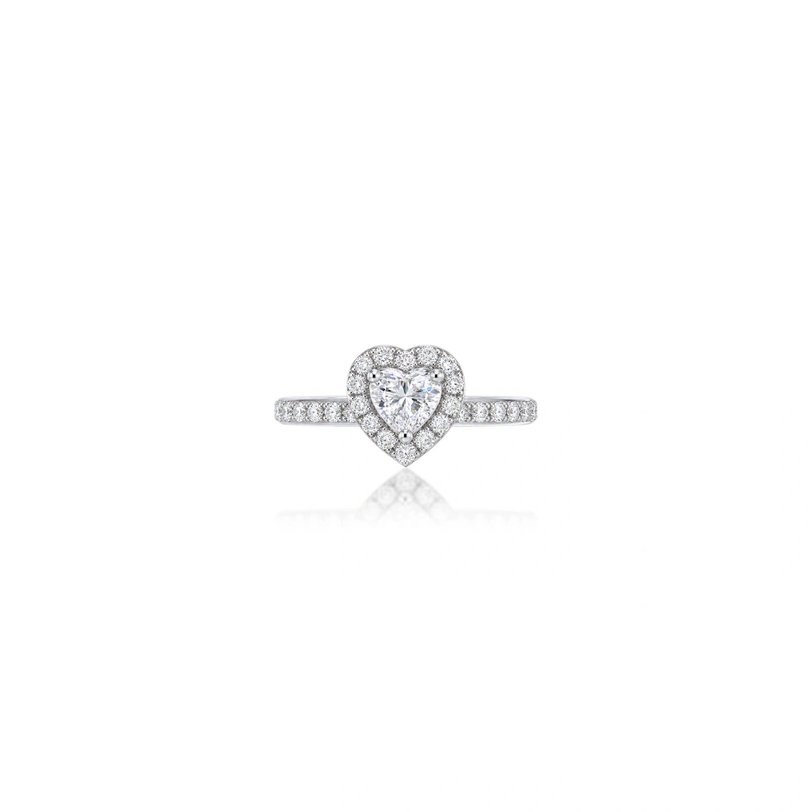 1 Ct Heart Cut Diamond Halo Pave Wedding Ring by Fortune Jewellery