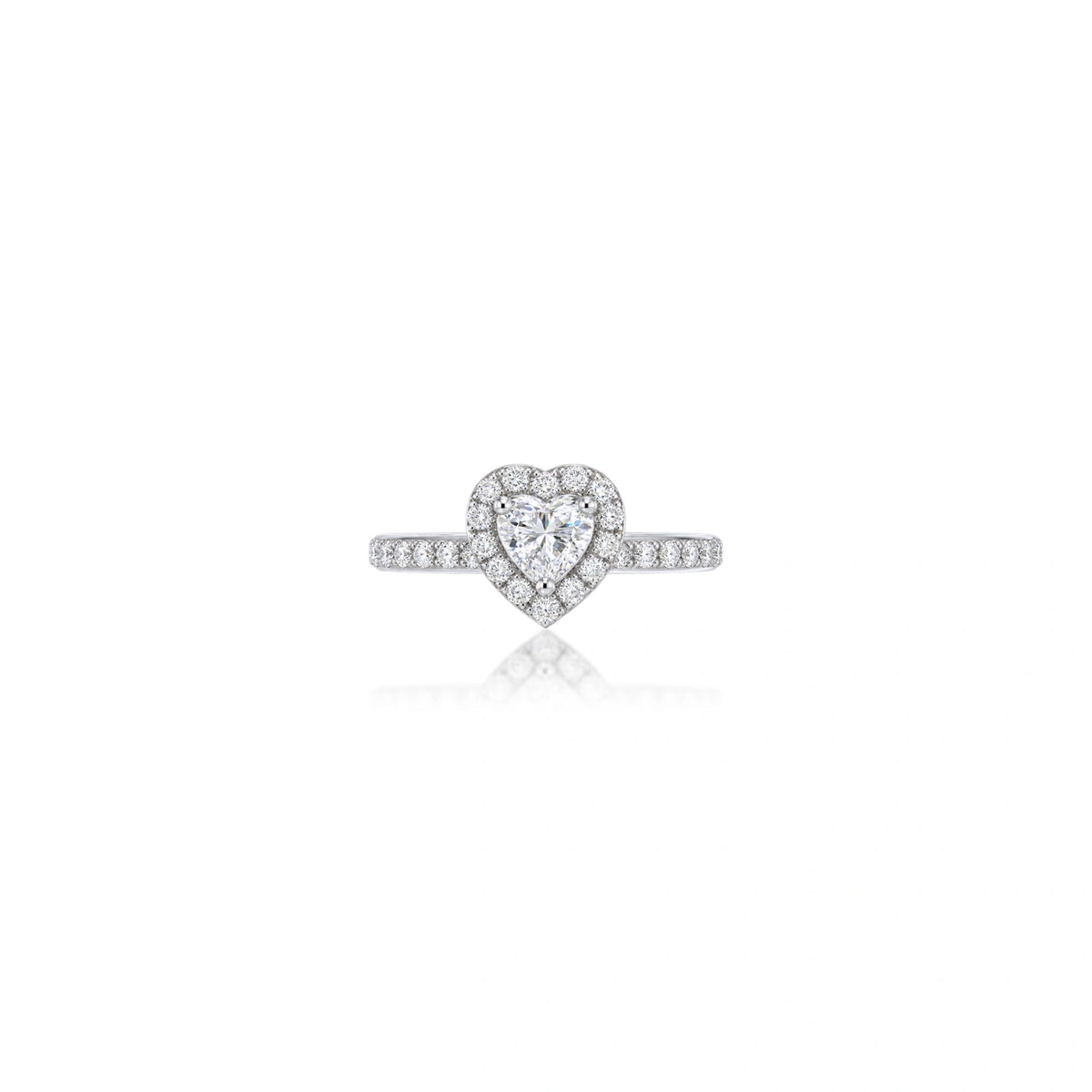 1 Ct Heart Cut Diamond Halo Pave Wedding Ring by Fortune Jewellery