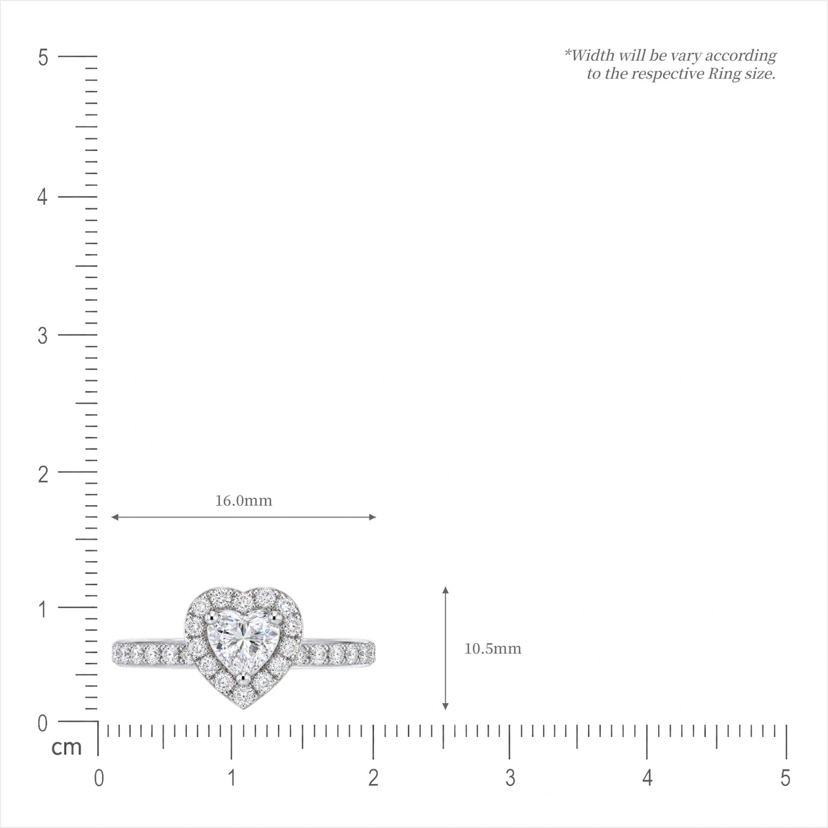 1 Ct Heart Shaped Diamond Halo Pave Engagement Ring by Fortune Jewellery