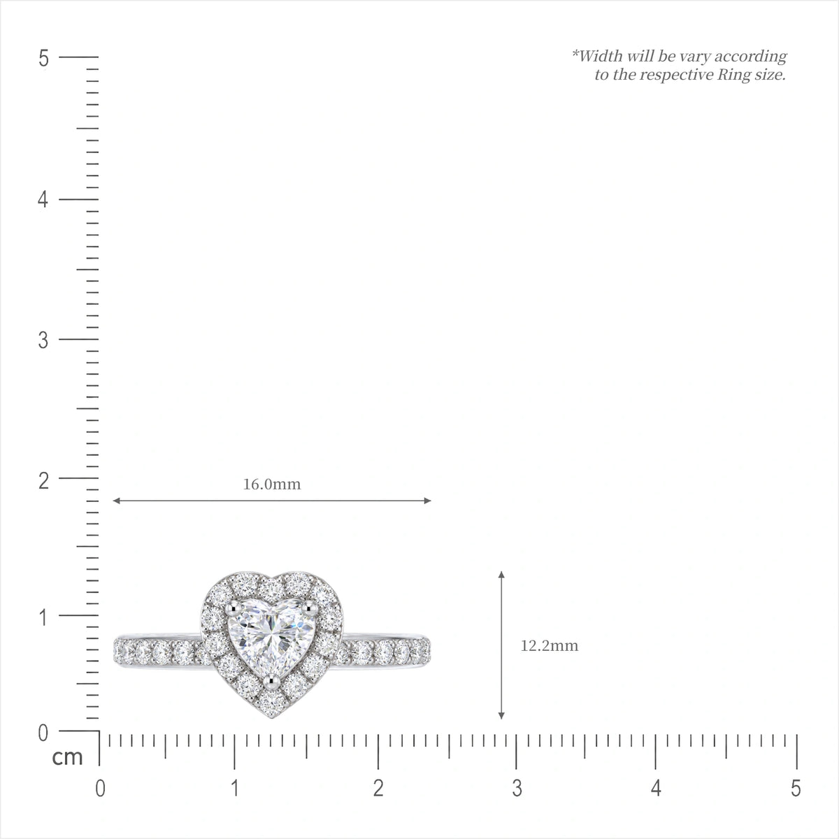 2 Ct Heart Shape Lab Grown Diamond Halo Pave Engagement Ring by Fortune