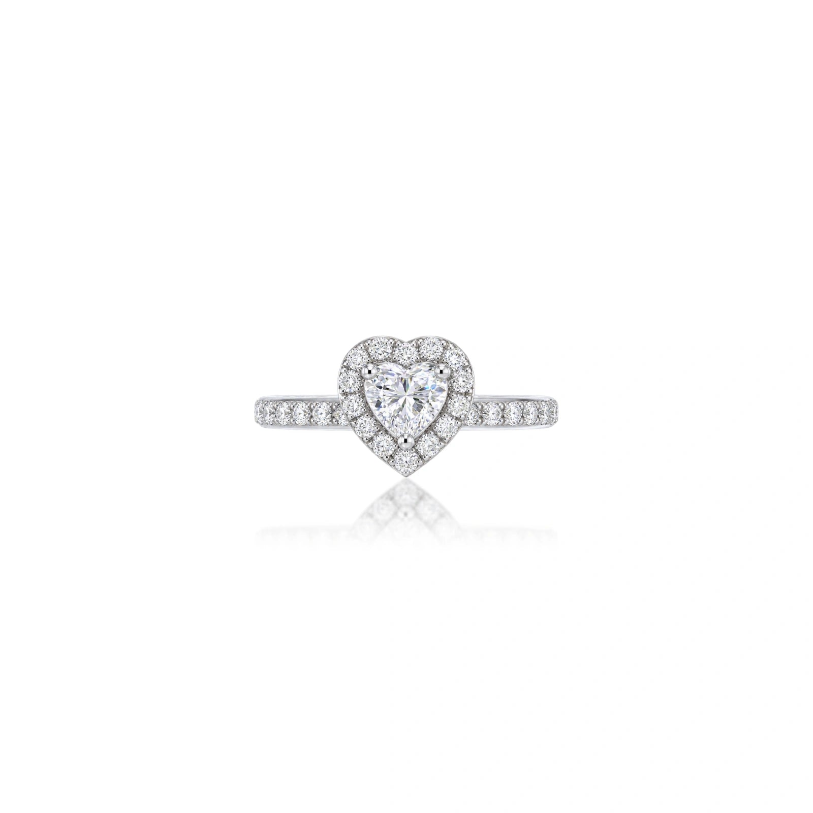 2 Ct Heart Cut Diamond Halo Pave Wedding Ring by Fortune Jewellery