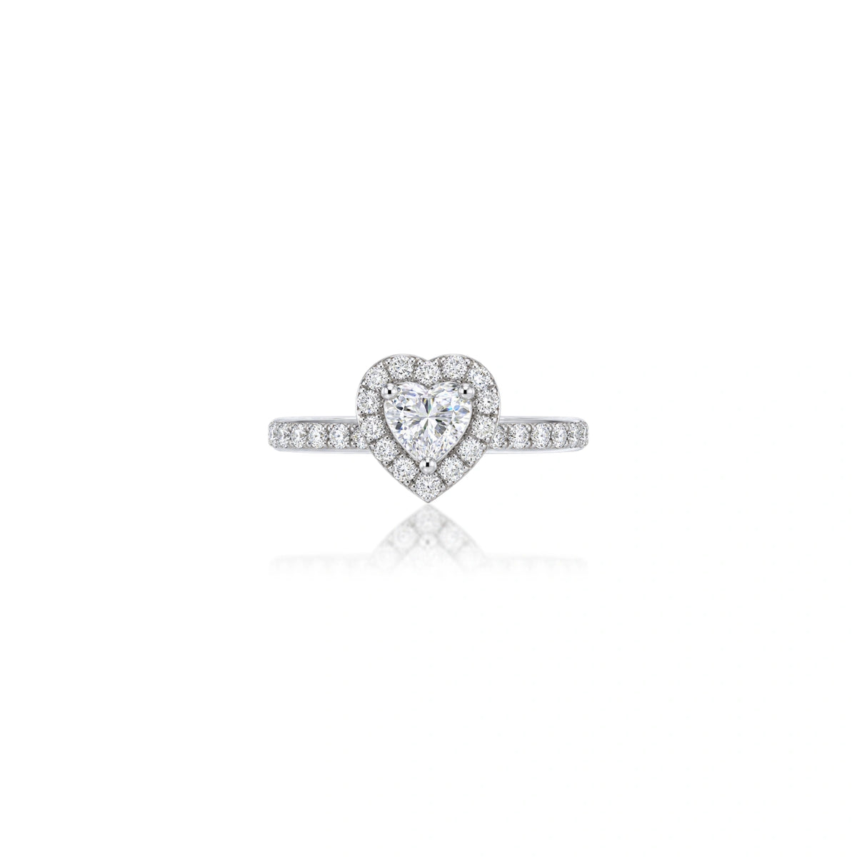 2 Ct Heart Cut Diamond Halo Pave Wedding Ring by Fortune Jewellery