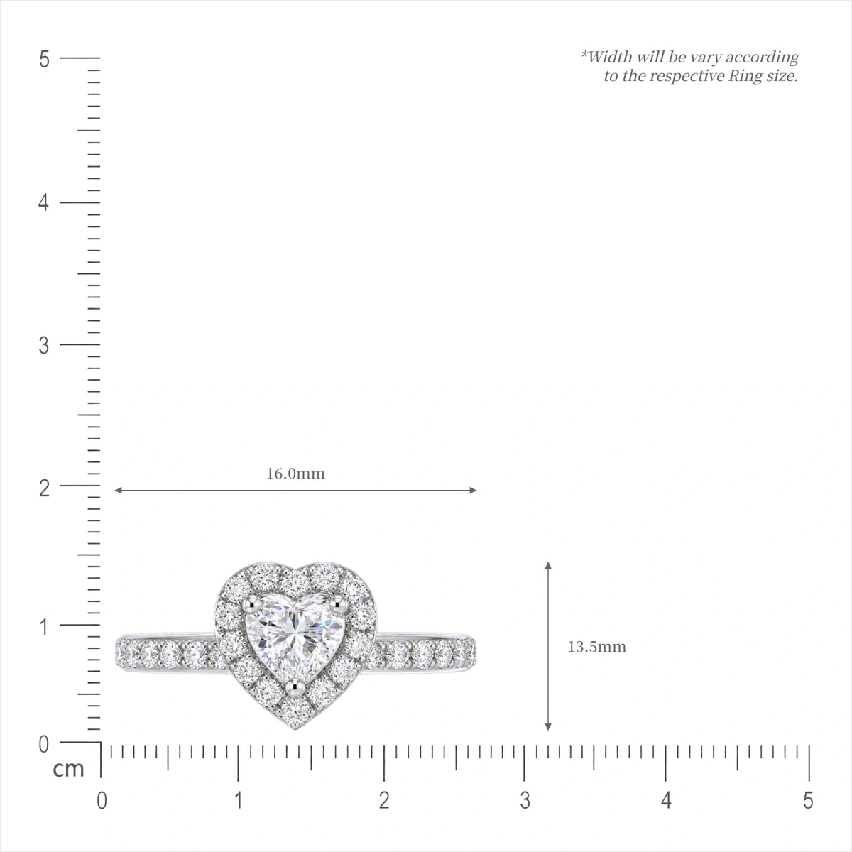 3 Ct Heart Shape Lab Grown Diamond Halo Pave Engagement Ring by Fortune