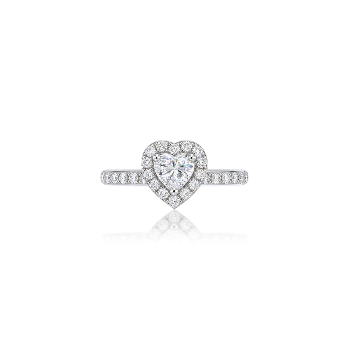 3 Ct Heart Shape Lab Diamond Halo Pave Ring by Fortune Jewellery