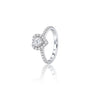 Lab grown 3 Ct Heart Shape Diamond Halo Pave Ring by Fortune Jewellery