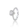 Lab grown 4 Ct Heart Cut Diamond Halo Pave Engagement Ring by Fortune Jewellery