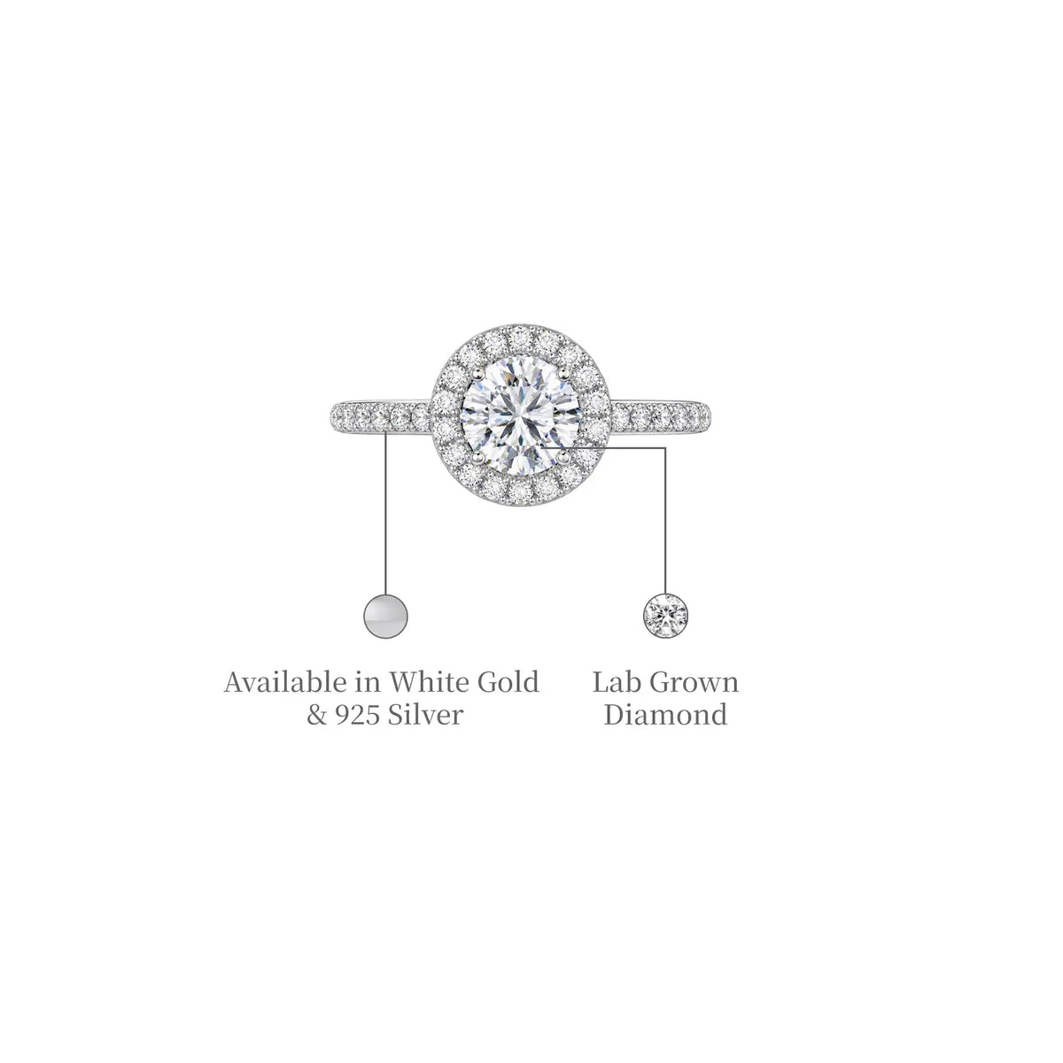 Details of 5ct Round Lab Diamond Halo Pave Ring by Fortune Jewellery