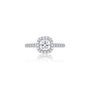 1 Ct Cushion Cut Lab Grown Diamond Halo Pave Ring by Fortune Jewellery