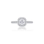 2 Ct Cushion Cut Lab Grown Diamond Halo Pave Ring by Fortune Jewellery
